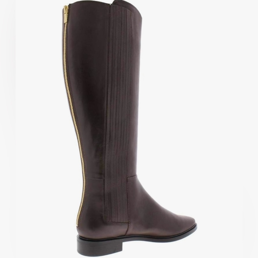 Calvin Klein Womens Finley Leather Closed Toe Knee High Brown Coffee Bean Size 5 - Picture 2 of 12